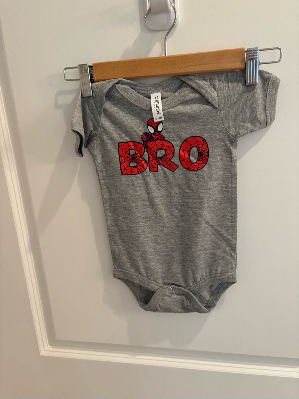 Grey 'BRO' Spider Graphic One-Piece Bodysuit - Kids